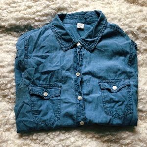 Denim button down